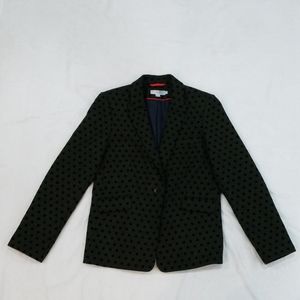 Boden Green w/Navy Polka Dots Wool Blazer